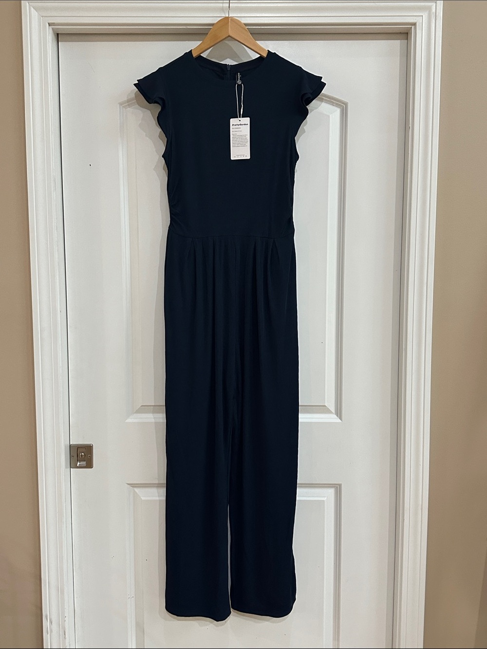 Women's Navy Cap-Sleeve Jumpsuit